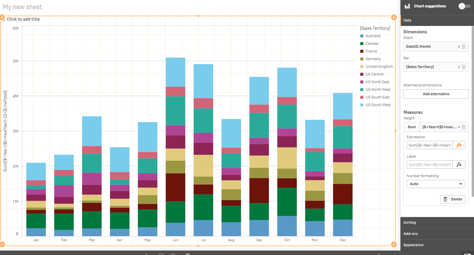 Solved: percentage stacked bar chart help - Qlik Community - 127820